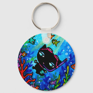 Porte-clés La bobine de Kitty nage avec le porte - clé de