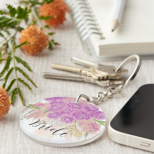 Porte-clés La Boca Rosa blush bow et fleur Mariées