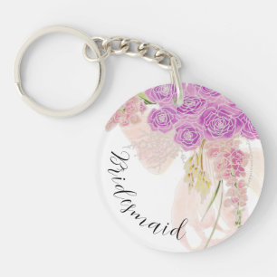 Porte-clés La Boca Rosa noeud et bouquet de demoiselle d'honn