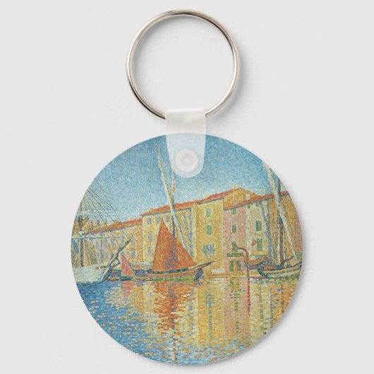 Porte-clés La Bouée rouge de Paul Signac, Pointillisme vintag (Recto)