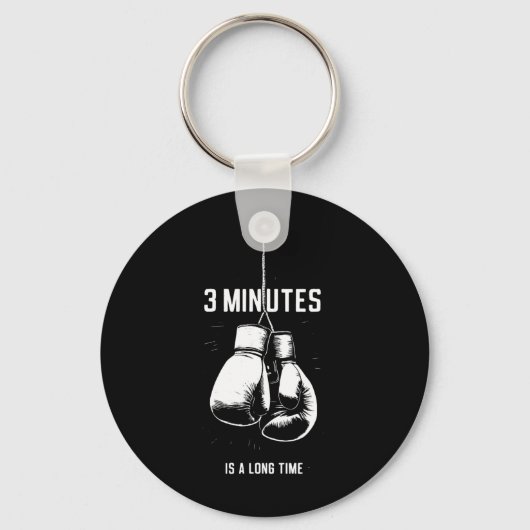 Porte-clés La boxe 3 minutes c'est long drôle kickboxing B (Recto)
