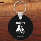 Porte-clés La boxe 3 minutes c'est long drôle kickboxing B (Recto)