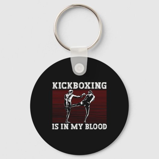 Porte-clés La boxe thaïlandaise est dans mon sang Kickboxer (Recto)