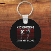 Porte-clés La boxe thaïlandaise est dans mon sang Kickboxer (Recto)