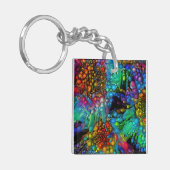 Porte-clés La bulle psychédélique éclate les marguerites Abst (Devant gauche)
