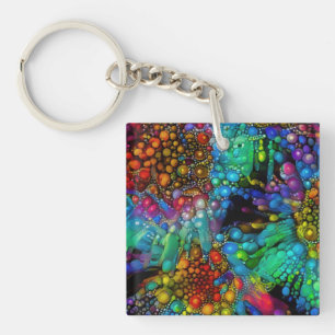 Porte-clés La bulle psychédélique éclate les marguerites Abst