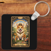 Porte-clés La carte de tarot Corgi (Verso)
