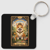 Porte-clés La carte de tarot Corgi (Dos)