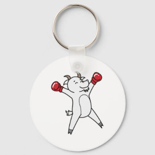 Porte-clés La chèvre fait de la boxe
