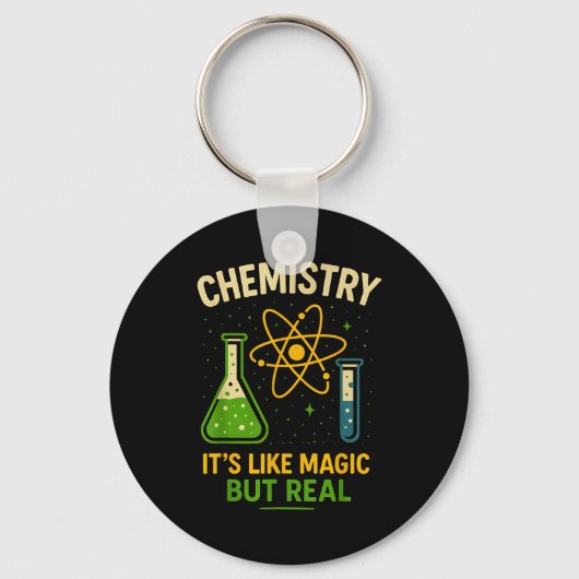 Porte-clés La chimie, c'est comme de la magie Prof de science (Recto)