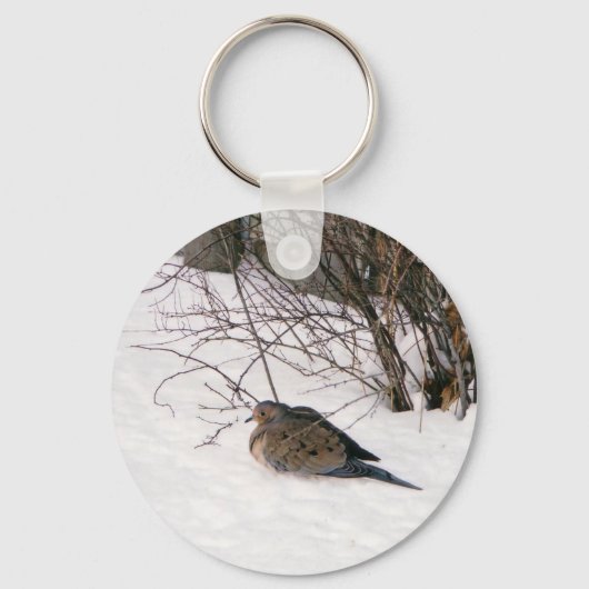 Porte-clés La colombe dans le Porte - clé de neige (Recto)