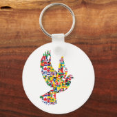 Porte-clés La colombe de la paix mondiale faite de drapeaux i (Recto)