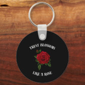 Porte-clés La confiance fleurit comme un rose (Recto)