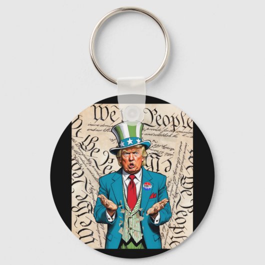 Porte-clés La Constitution Trump Des Etats-Unis Doit Être Rel (Recto)