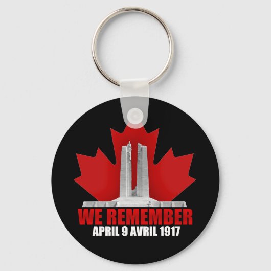 Porte-clés La crête de Vimy dont nous nous souvenons (Recto)