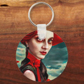 Porte-clés La Dame des Fleurs du Pavot imaginaire art origina (Recto)