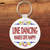 Porte-clés La Danse En Ligne Rend La Vie Heureuse (Recto)