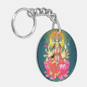 Porte-clés La déesse Gayatri Devi sur Lotus Hindu Deity (Devant gauche)