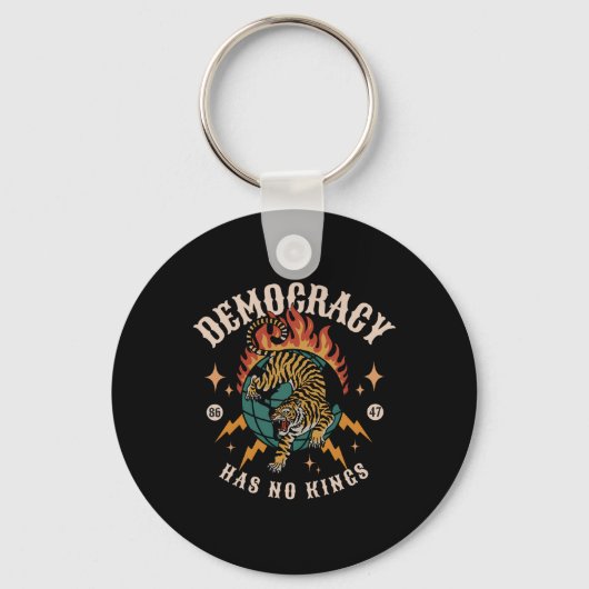 Porte-clés La démocratie n'a pas de roi 8647 Anti Trump Ameri (Recto)
