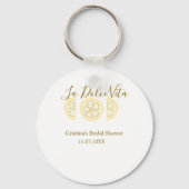 Porte-clés La Dolce Vita jaune citron enterrement de vie de j (Verso)
