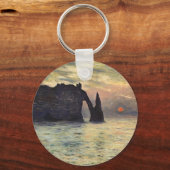Porte-clés La Falaise d'Etretat, soleil couchant de Claude Mo (Recto)
