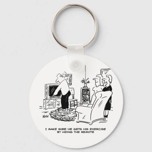 Porte-clés La femme masque la télécommande de la télévision (Recto)