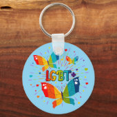 Porte-clés La fierté papillon L'amour est l'amour Sensibilisa (Recto)