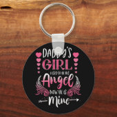Porte-clés La Fille De Papa, J'Étais Son Ange Maintenant Il E (Recto)