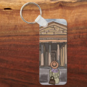 Porte-clés La fille est assise devant le Panthéon à Rome. (Recto)