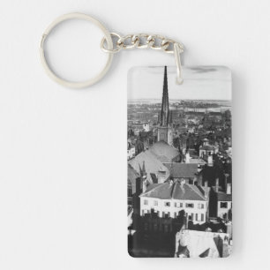 Porte-clés La flèche ornementée d'une église à Boston