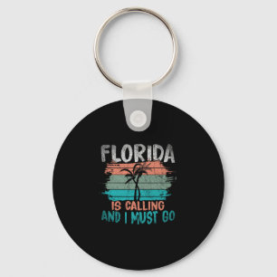 Porte-clés La Floride appelle et je dois y aller Rétro Palmie