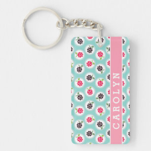 Porte-clés La framboise girly mignonne de turquoise modèle le