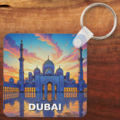 Porte-clés La Grande Mosquée de Dubaï Coucher de soleil des E (Verso)