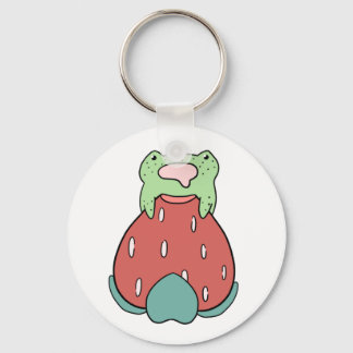 Porte-clés La grenouille mange une fraise