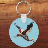 Porte-clés La grue couronnée sud-africaine en plein vol (Recto)