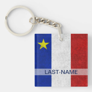 Porte-clés La grunge affligée par nom de famille acadien de