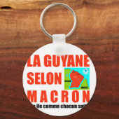 Porte-clés La Guyane selon Macron est une île (Recto)