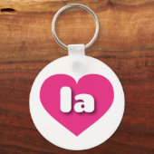 Porte-clés la hot rose coeur - J'aime la (Recto)