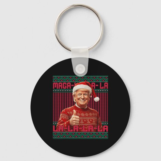 Porte-clés La La Donald Trump Potus 47 Swea de Noël laid (Recto)