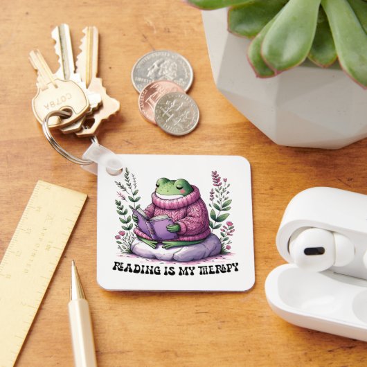 Porte-clés La lecture de Froggy est ma thérapie (Bureau)