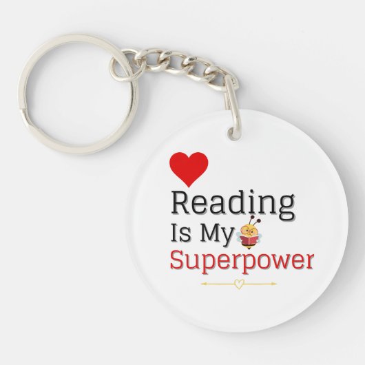 Porte-clés La lecture est ma superpuissance ! (Devant)