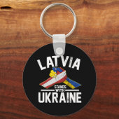 Porte-clés La Lettonie Est Avec L'Ukraine Pavillon Latvien Uk (Recto)