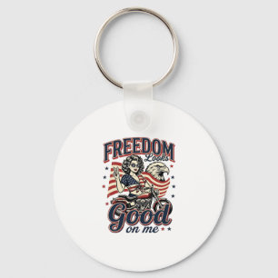 Porte-clés La liberté est belle Patriotique Vintage Eagle