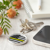 Porte-clés La ligne mince drapeau d'or (Côté)