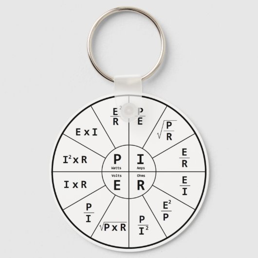 Porte-clés La loi d'Ohm pour DC (Recto)