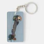 Porte-clés La loutre de mer flottant sur le dos dans l'océan (Dos)