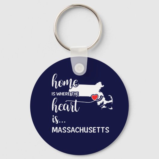 Porte-clés La maison du Massachusetts est le coeur (Recto)
