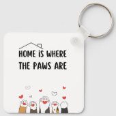 Porte-clés La maison est là où les pattes sont drôle mignonne (Dos)