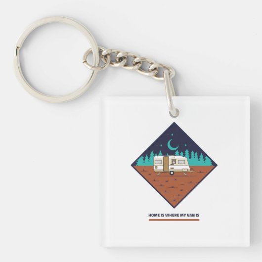 Porte-clés La maison est où est mon van (Devant)
