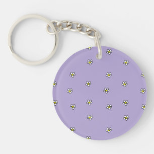 Porte-clés La marguerite fleurit le motif pourpre